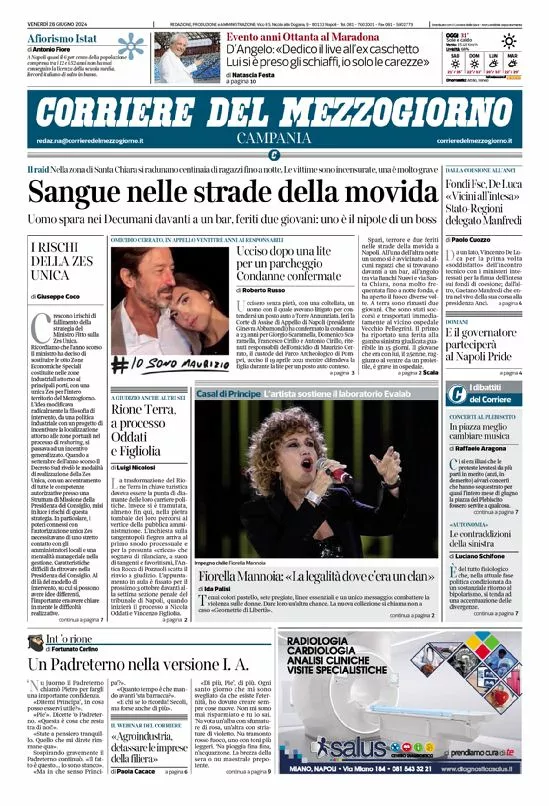 Prima-pagina-corriere del mezzogiorno-del-2024-06-28